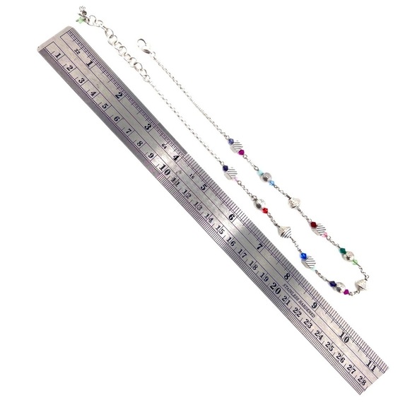 BRIGHTON colorful beaded chain necklace. Silver plated with Swarovski crystals - Picture 5 of 8